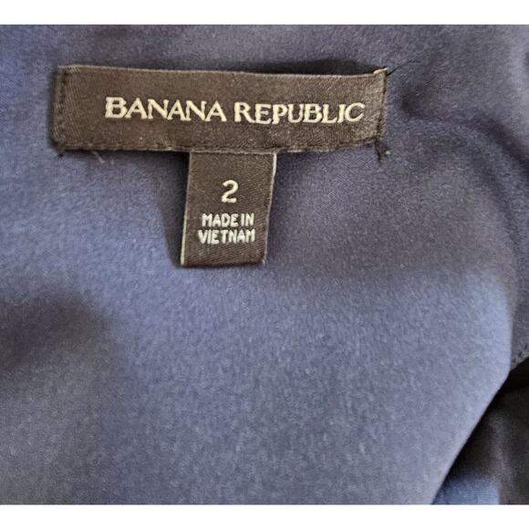 Women's‎ Banana Republic Pleated Wide-Leg Jumpsuit Navy Blue with Pockets Size 2 - Picture 6 of 6